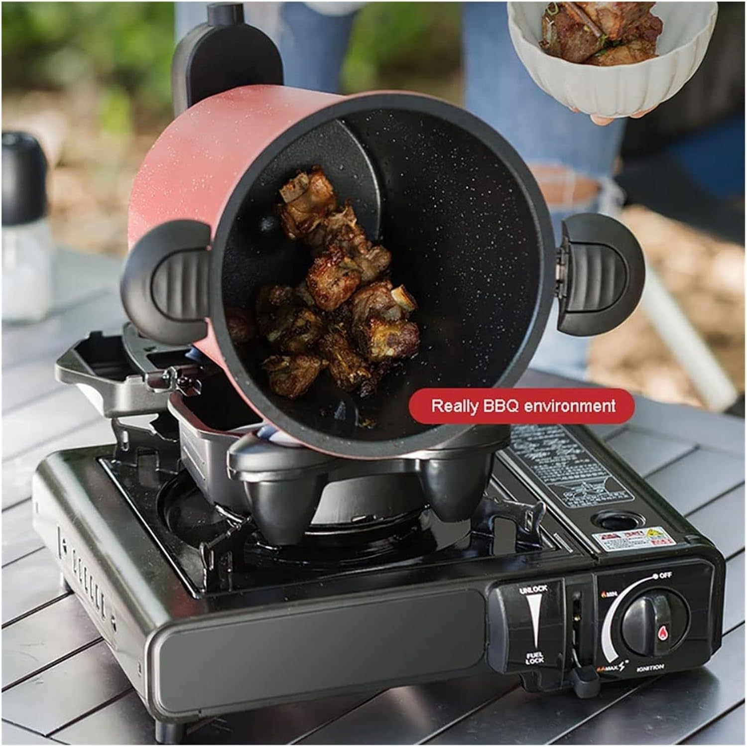 Full Automatic Cooking Machine, 360° Rotating Heating Pot