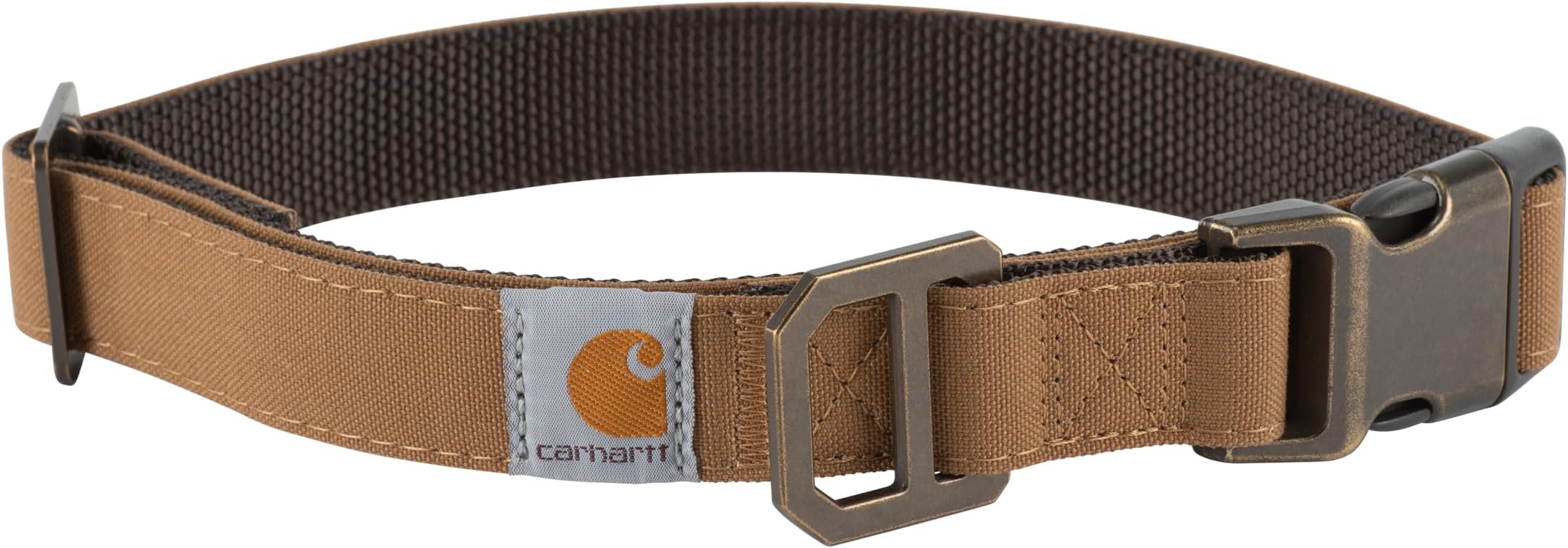 Nylon Duck Dog Collar, Fully Adjustable Durable 2-Ply Cordura Nylon Canvas Collars for Dogs, Carhartt Brown, Large
