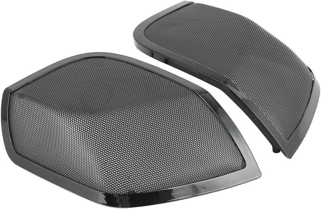 HR3 Vivid Black Saddlebag Lids 5"x7" Speaker Grills Compatible with 2015-2023 Road Glide FLTR FLTRK FLTRXS Street Glide FLHX FLHXS Ultra Limited FLHTK FLHTKL Electra Glide Std FLHT FLHTCU
