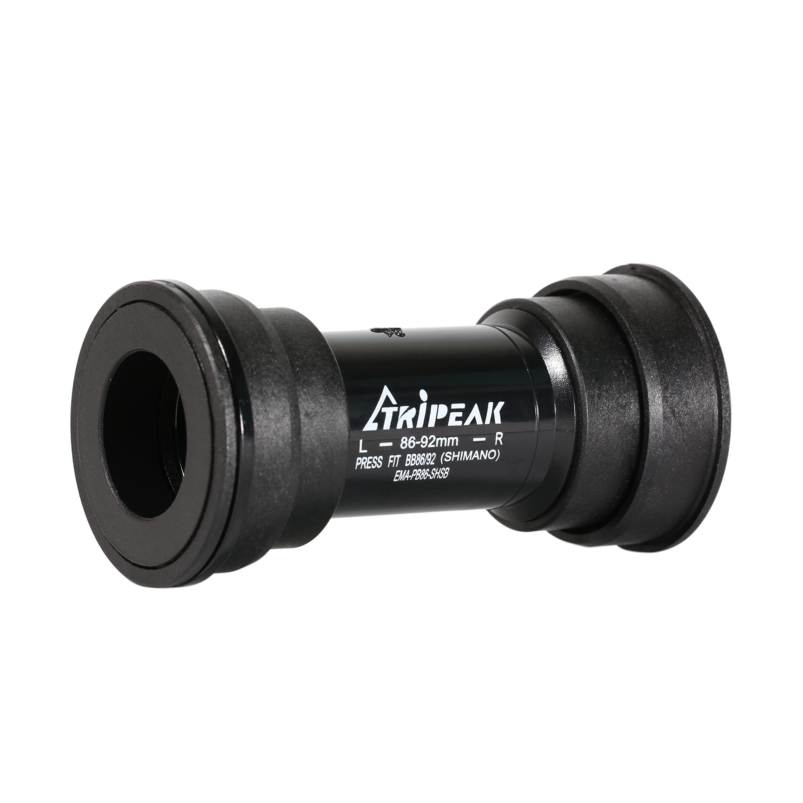 TRiREAK BB86/92 Road & MTB Press-Fit BB für Spindel 24 mm Shimano Hollowtech II Kurbel, Steel Bearing/Black