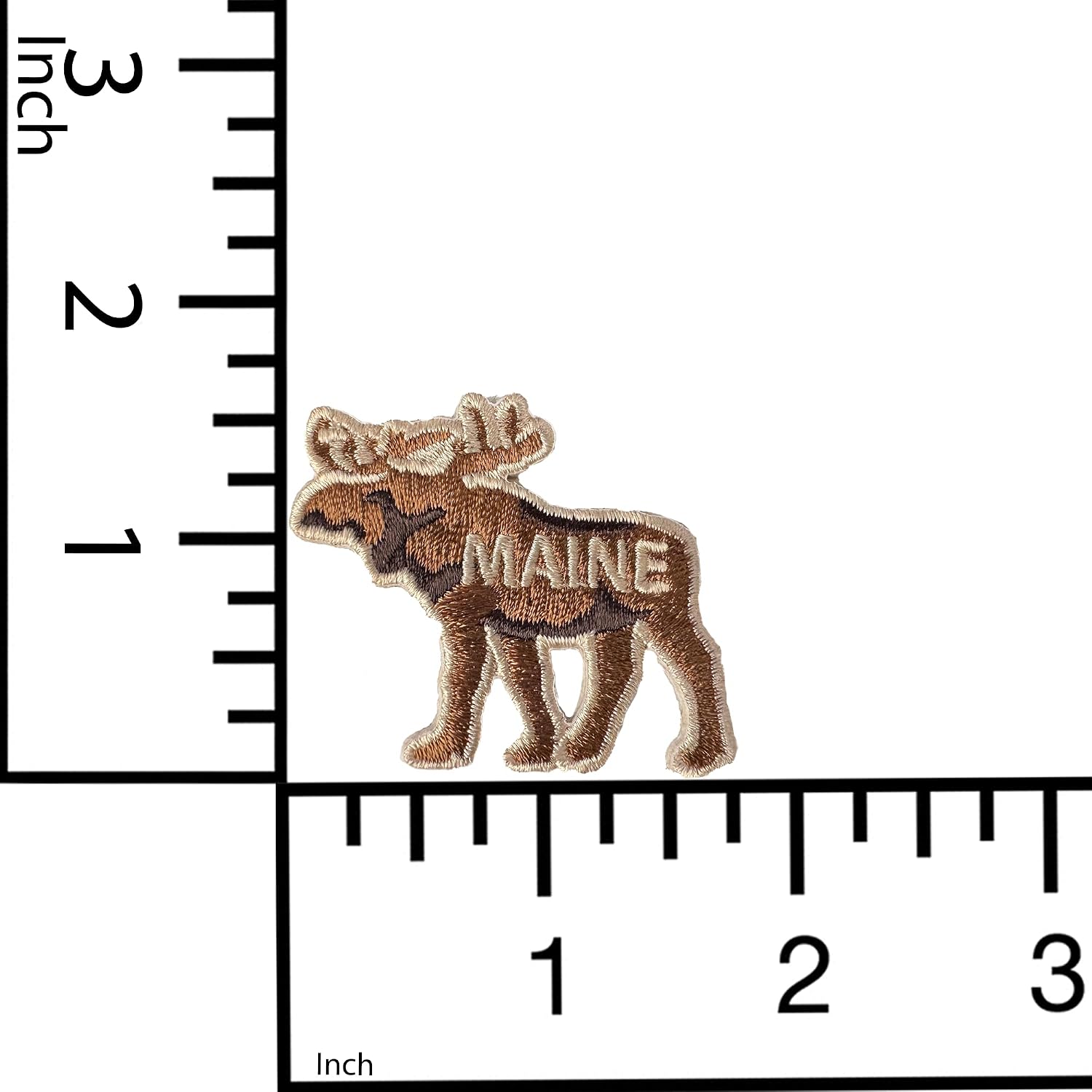 8-Pack Moose Embroidered Iron-On Applique Patches – Maine Design, 1-1/2" x 1-3/4" Premium Press-On Animal Patches for Clothes, Bags, Crafts