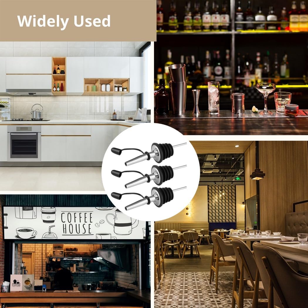 Stainless Steel Liquor Pour Spouts, 120 Pcs Bottle Pourers Accompanied By Dust Caps, Wine Pourer, Leak-Proof Dispenser For Water Oil Beer Vinegar