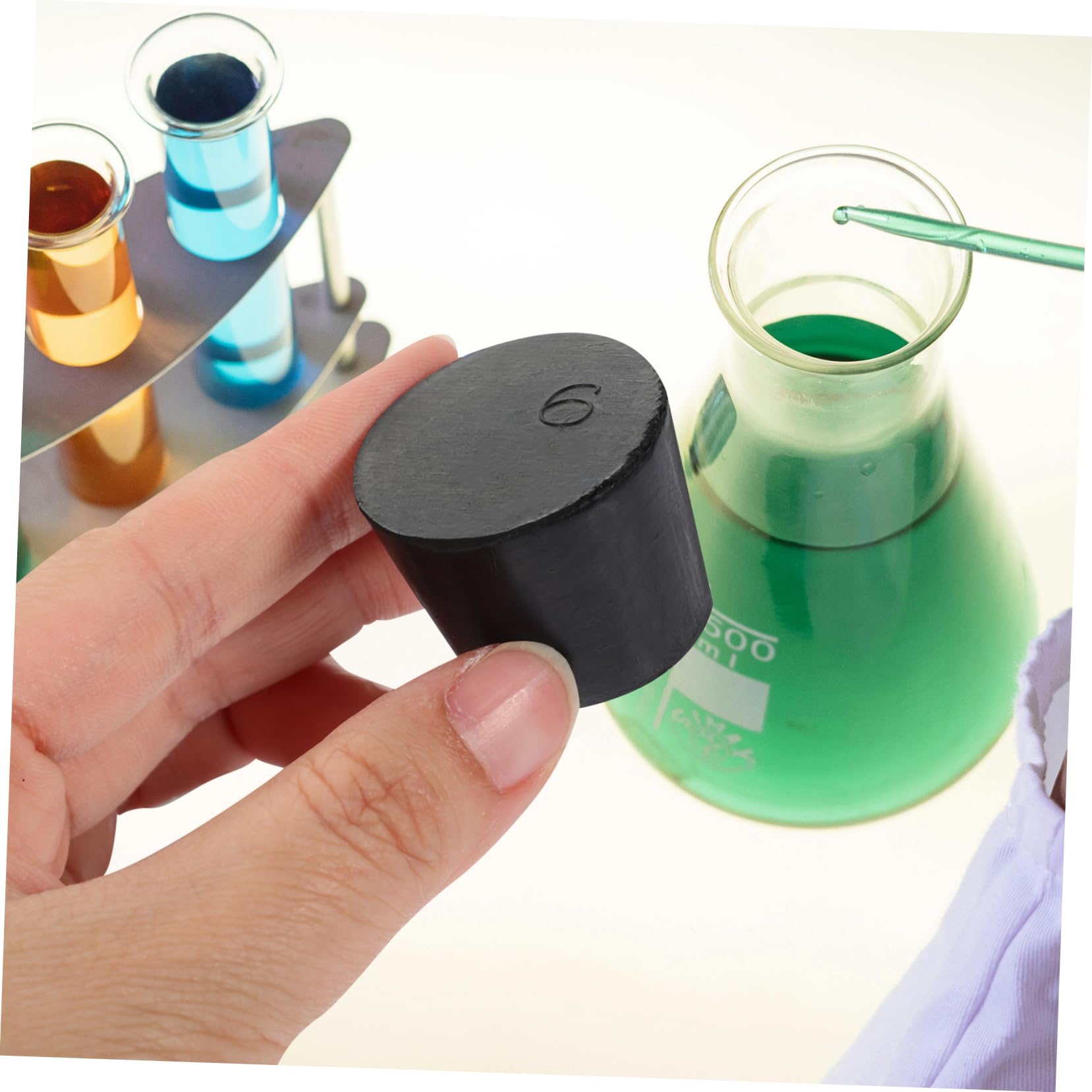PRETYZOOM Tapón De Goma De Enchufe De Laboratorio Tapones De Tapón Piezas De Repuesto De Laboratorios Tapones De Goma Sello De Seguridad Tapón Cónico Caucho Negro 27 Piezas X 4