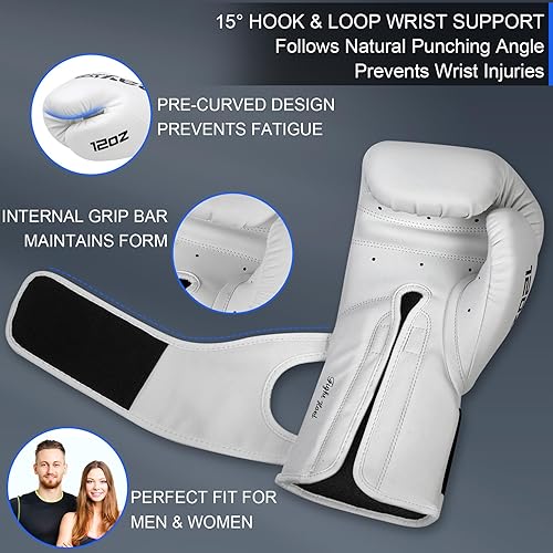 Miniatura 3 de Guantes de boxeo para hombres y mujeres profesionales de 10 onzas, 12 onzas, 14 onzas, 16 onzas, protección de muñeca, gancho y bucle de 15,