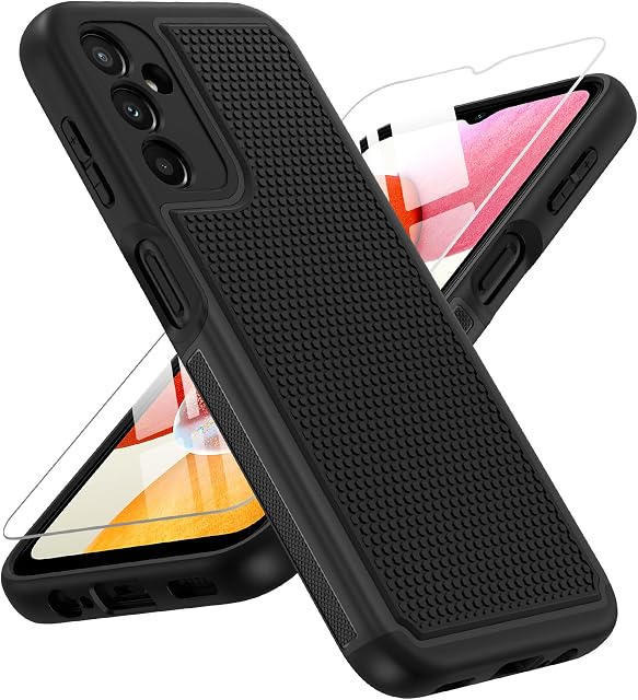 FNTCASE for Samsung A14 Phone Case: Dual Layer Shockproof Drop Protection Case - Galaxy A14 4G/5G 360 Military Grade Protective Mobile Phone Cover Rugged Matte Heavy Duty Slim TPU Aesthetic Cases