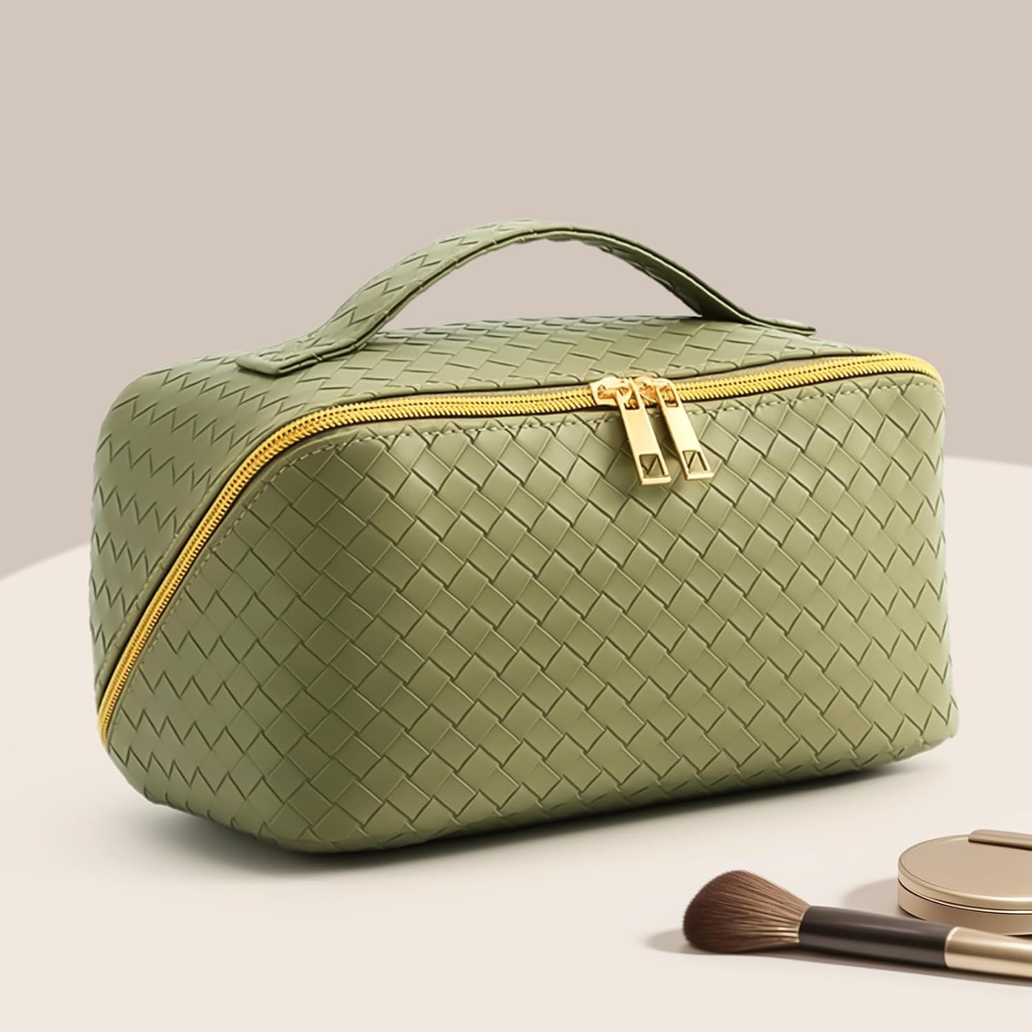 Women's Travel PU Leather Cosmetic Organizer - Large Capacity Toiletry Storage Solution