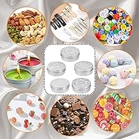 Vista 6 de BENECREAT Paquete de 15 latas de aluminio de 2 onzas con tapa hueca, 5 estilos de tapa de rosca recargable, tarros redondos de muestra