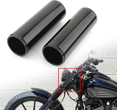 Black Front Upper Fork Covers Fit for Harley-Davidson Breakout FXSB 2013-2017 Fork Tube Cover Front Shock Absorber Slider Boot