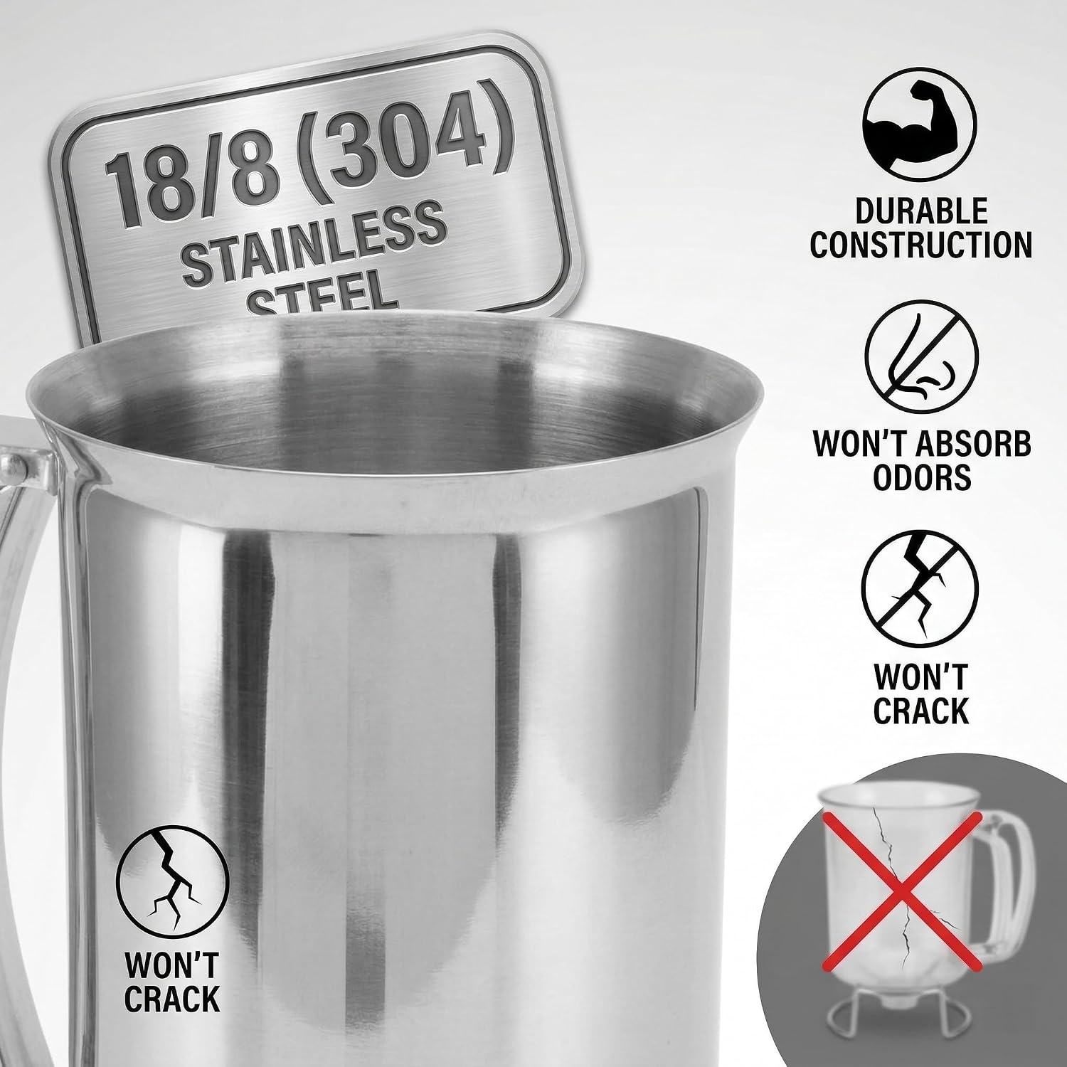 Stainless Steel Batter Dispenser, Handheld No Drip Funnel, Trigger Operated Dispenser with Precise Mess Baking Design, Ideal for Cupcakes, Pancakes & Muffins