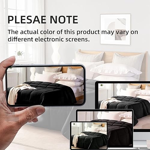 Miniatura 6 de L LOVSOUL Edredón Queen para cama de tamaño Queen, edredón de microfibra cepillada, relleno de edredón alternativo de felpa tamaño Queen, esponjoso,