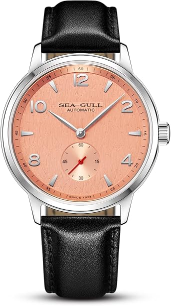 SEA-GULL Men's Automatic Mechanical Watch with Seconds Sub-dial, Business Leather Strap Analogue Display Wristwatch,40mm