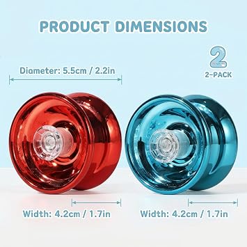 2‑Pack Light Up Yoyos, Responsive Metal Trick Yo‑Yos