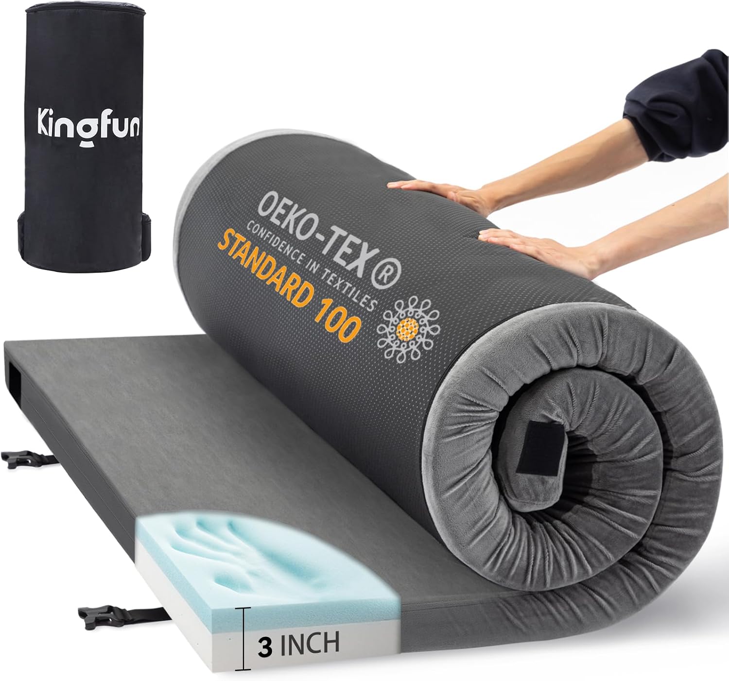 Sleeping Pad for Adults, Comfortable Thick Floor Sleeping Mats for Car Truck Tent with Removable Travel Bag