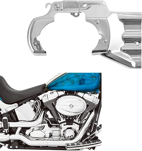 TCT-MOTORPARTS Cubierta de interfaz de transmisión de motor cromada para Harley Softail 2007-2017