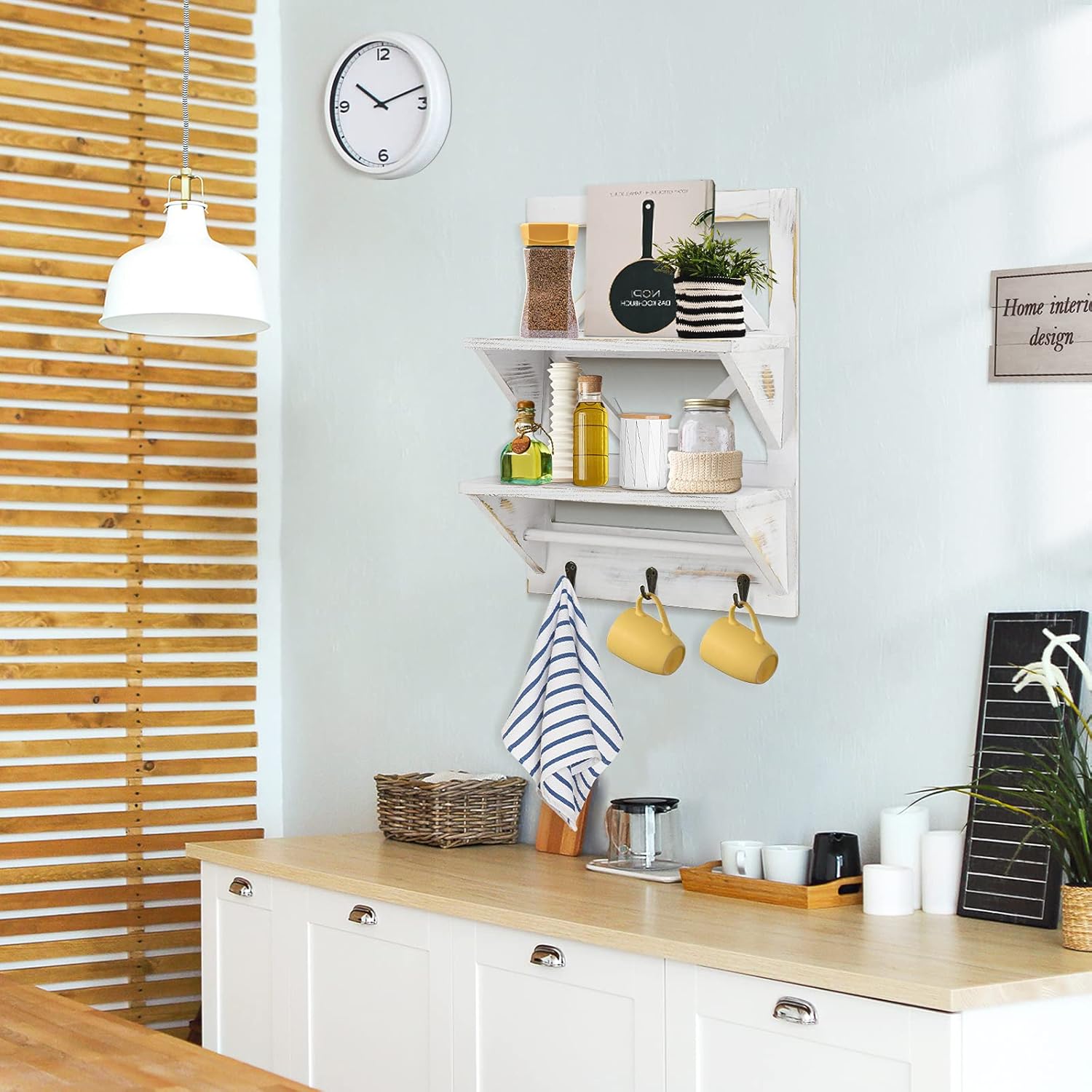 NC Bathroom Shelves Wall Mount, Bathroom Shelf Over Toilet with Towel Bar, Hanging Bathroom Shower Holder with Towel Hanger, 2 Tier Towel Storage Shelf with Hooks for Bathroom,Kitchen,Living Room : Tools & Home Improvement