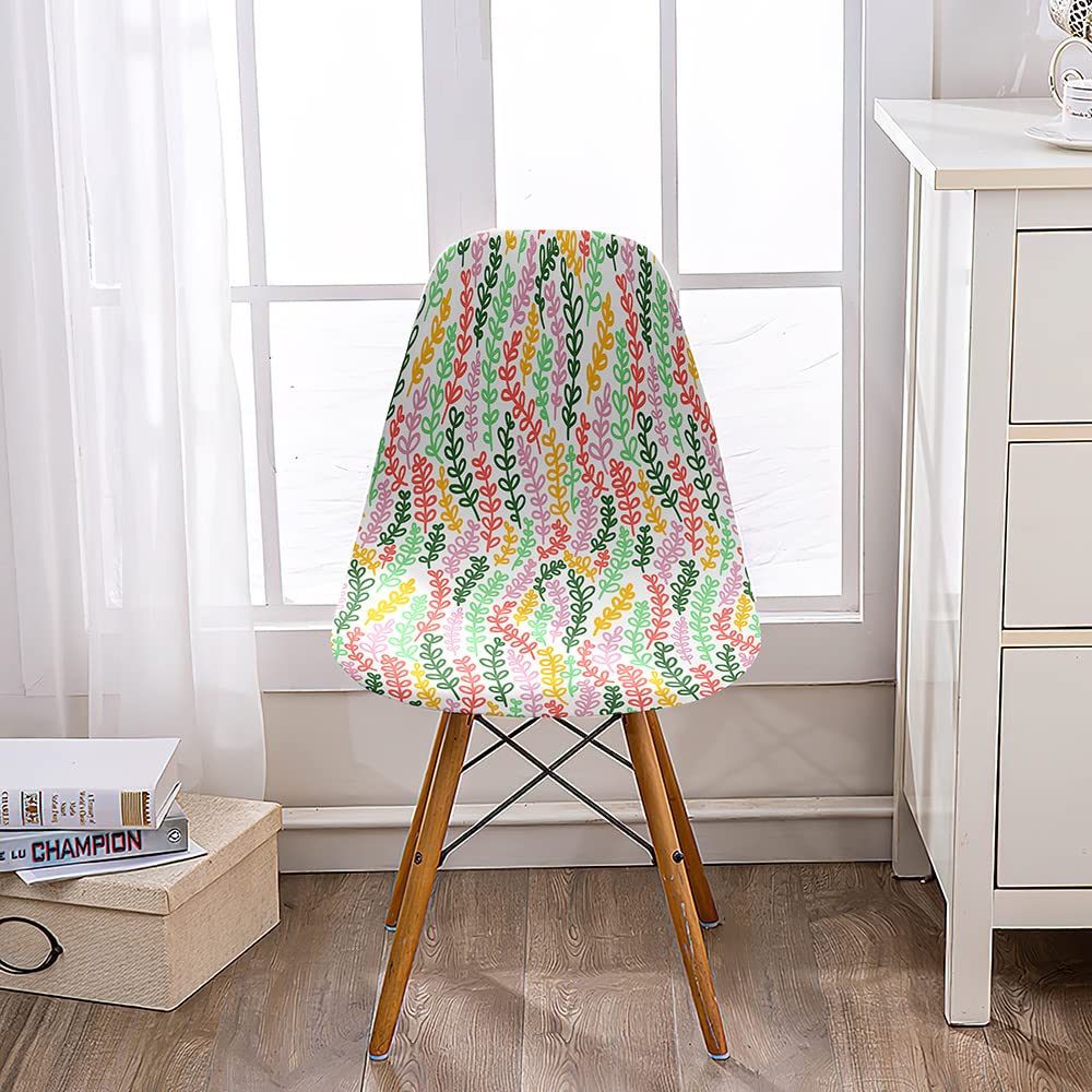 Mateju 1 2 4 6 8 Pezzi Coprisedie con Schienale Senza Braccioli Universale Elastico Lavabili Coprisedia Scandinava Elasticizzate Fodera per Casa Cucina Sala da Pranzo (1pc,Foglia di Ginkgo
