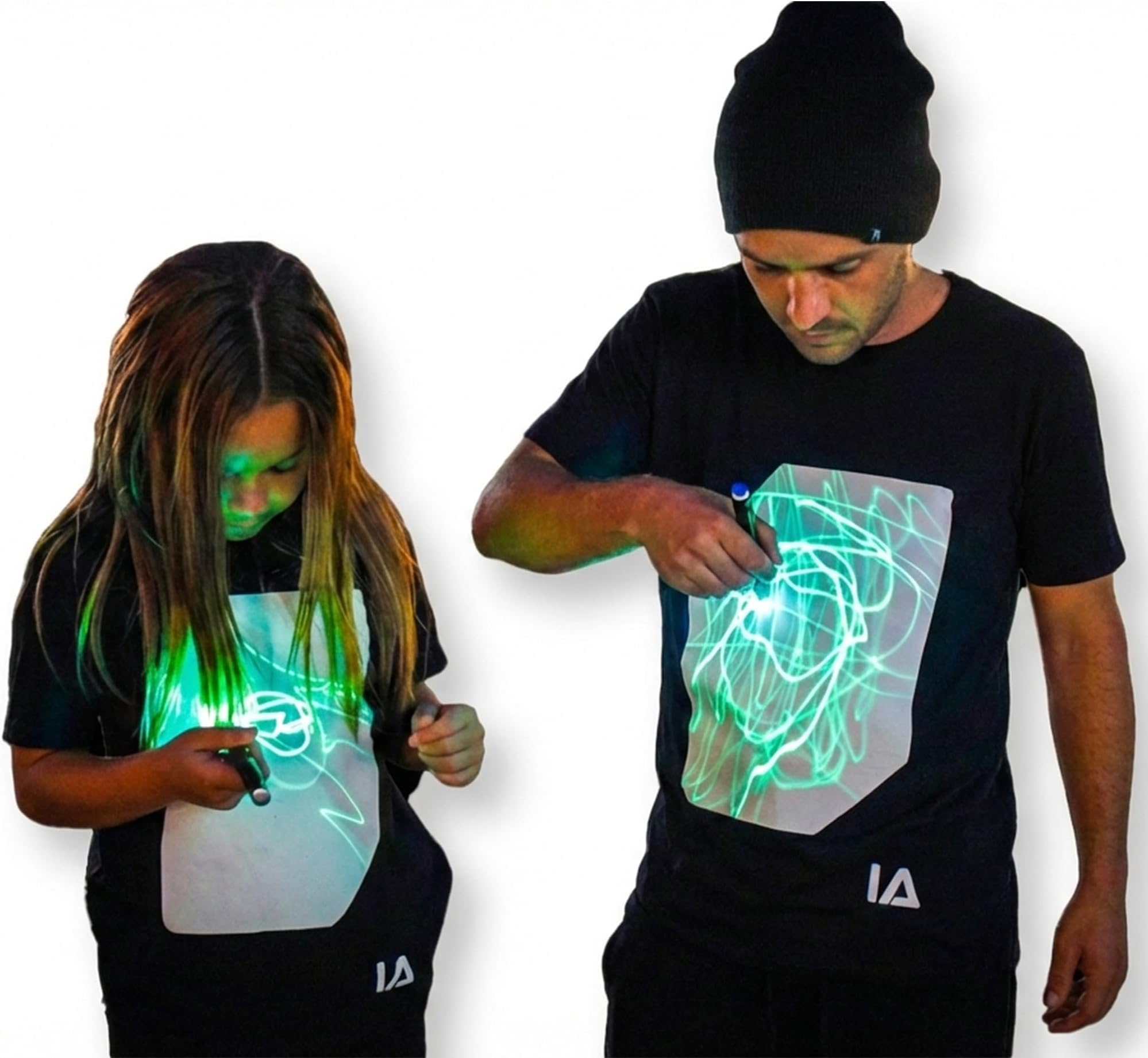 Rechargeable Interactive Glow in The Dark T-Shirt - Fun for Birthday Parties & Festivals