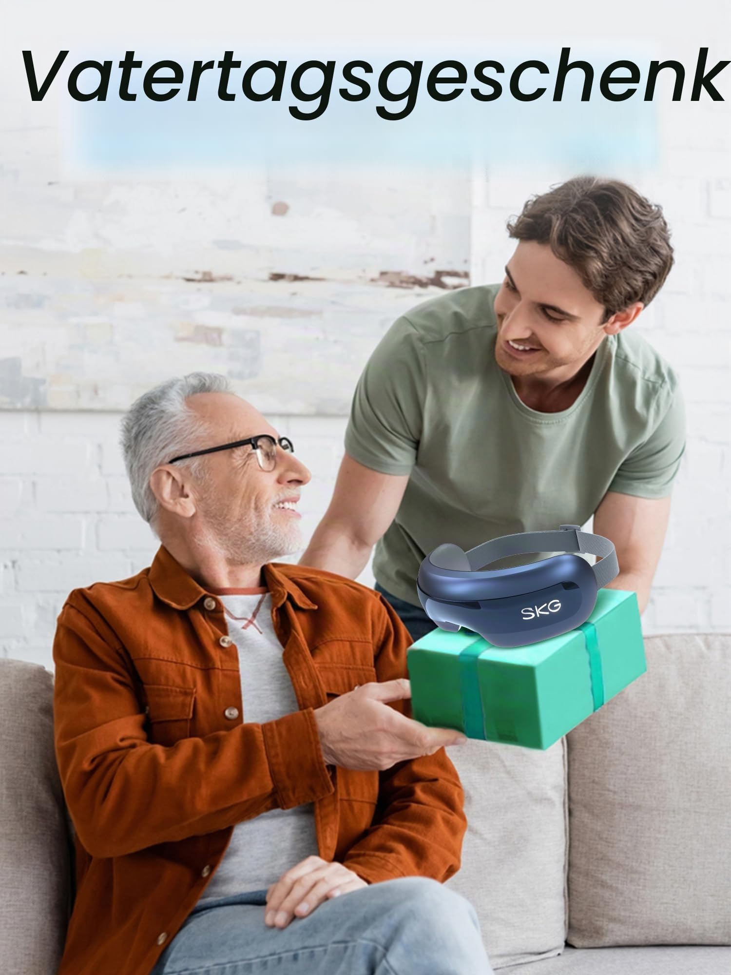 SKG Augenmassagegerät mit Wärme Vibration & Musik für müde Augen, E3 Pro