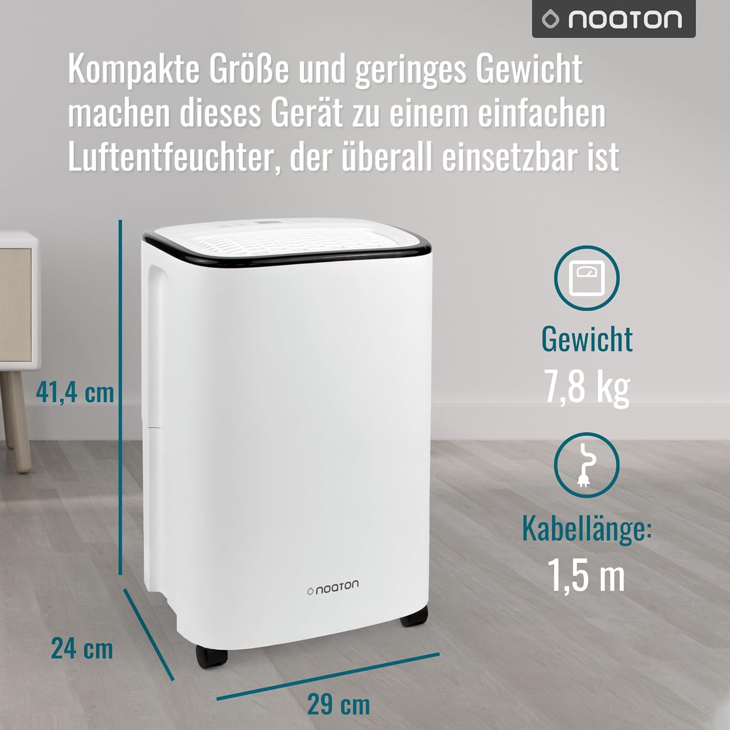 Noaton DF 4112 Dehumidifier dimensions and weight