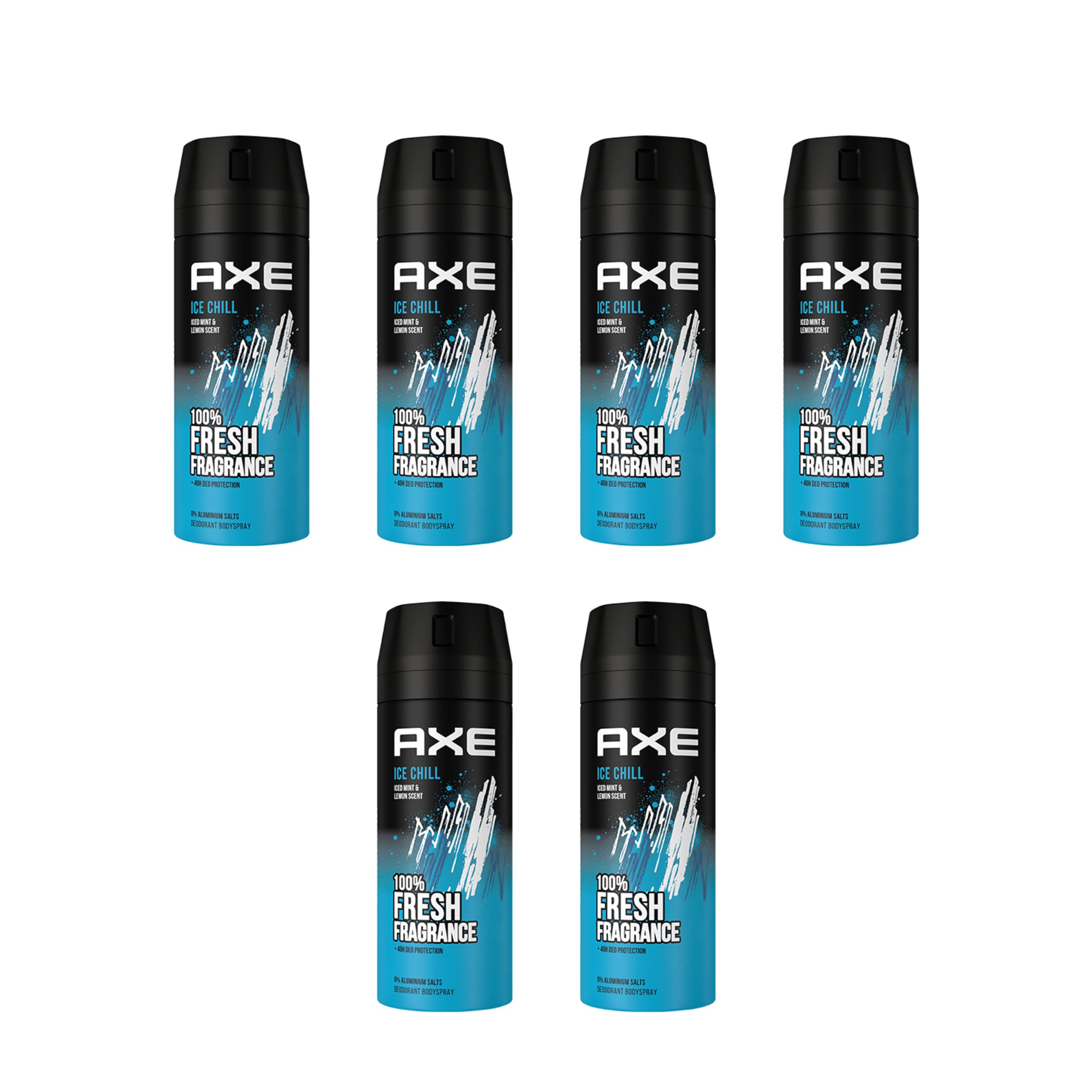 AXE Deospray Bodyspray Ice Chill 6x150 ml, ohne Aluminiumsalze
