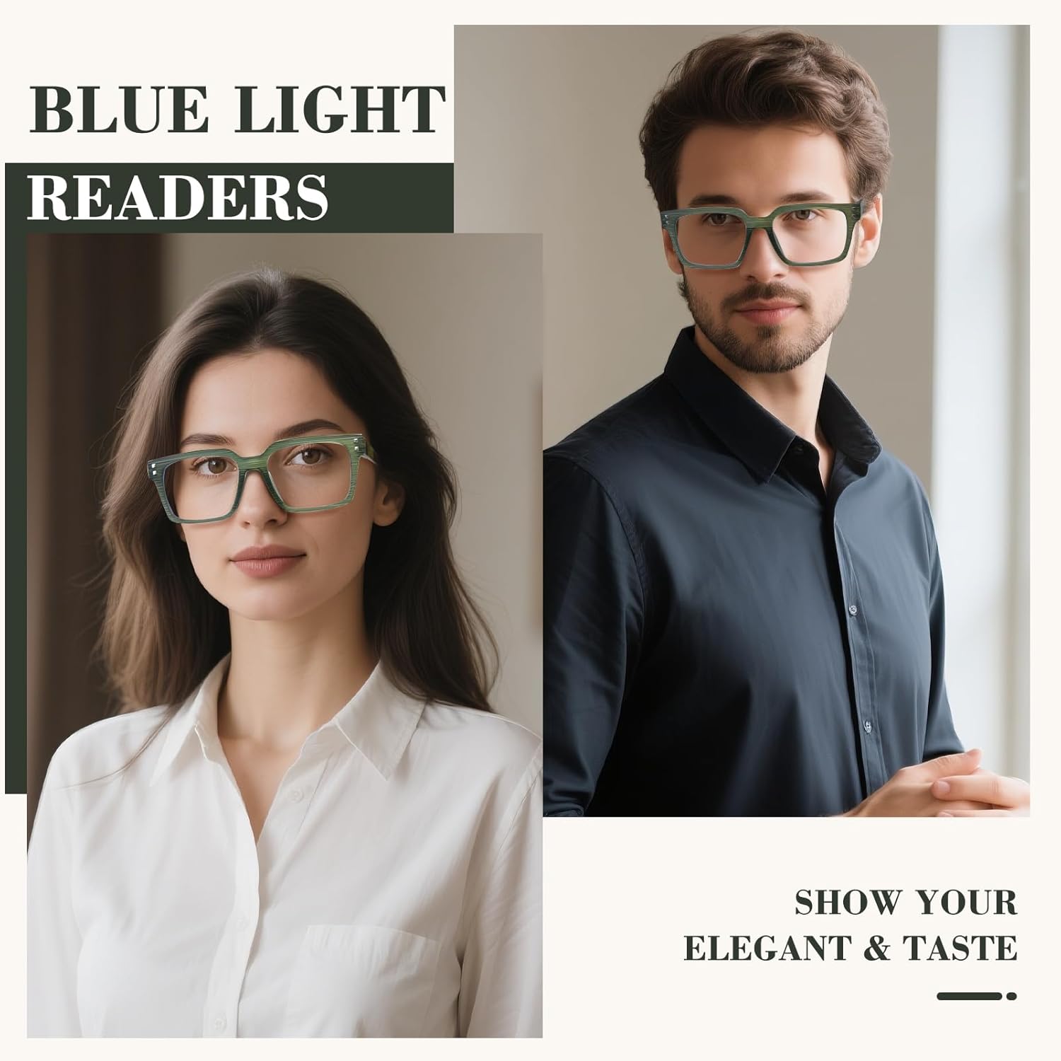 FONHCOO Reading Glasses for Women Men- Blue Light Reading Glasses with Spring Hinge, Anti Glare/Eyestrain Computer Readers - Image 2