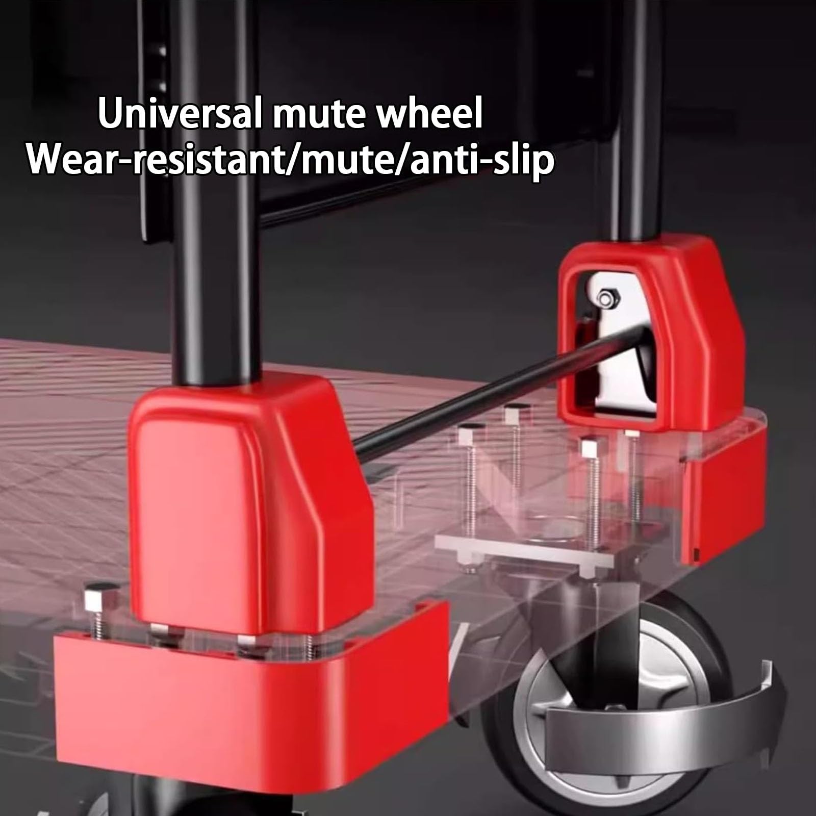 Carrello a spinta con piattaforma pieghevole Carrello a di trasporto pieghevole portatile con maniglia in metallo Capacità di carico a 360 gradi: 75-650 kg Ruote girevoli per scantinati di maga