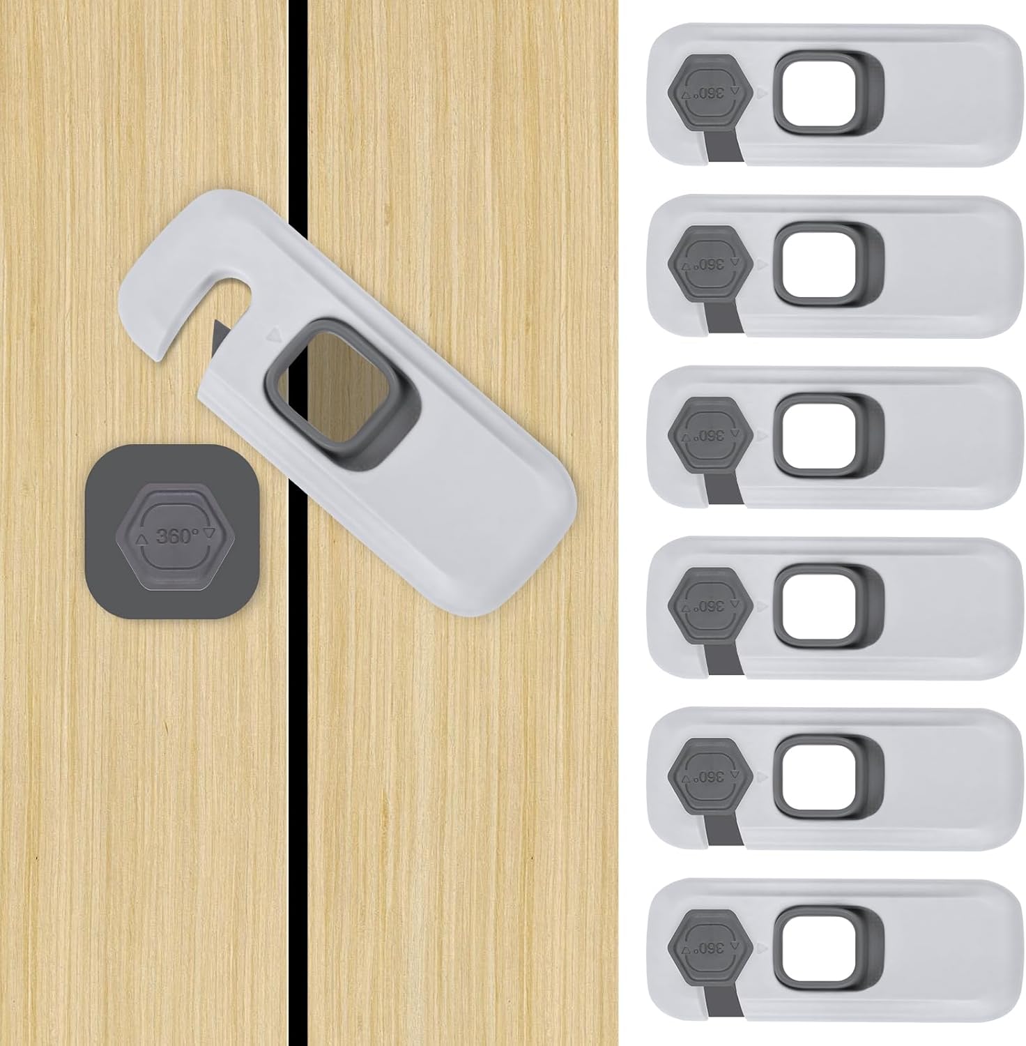 Niuoppy Cupboard Locks for Children, 6PCS Child Safety Locks