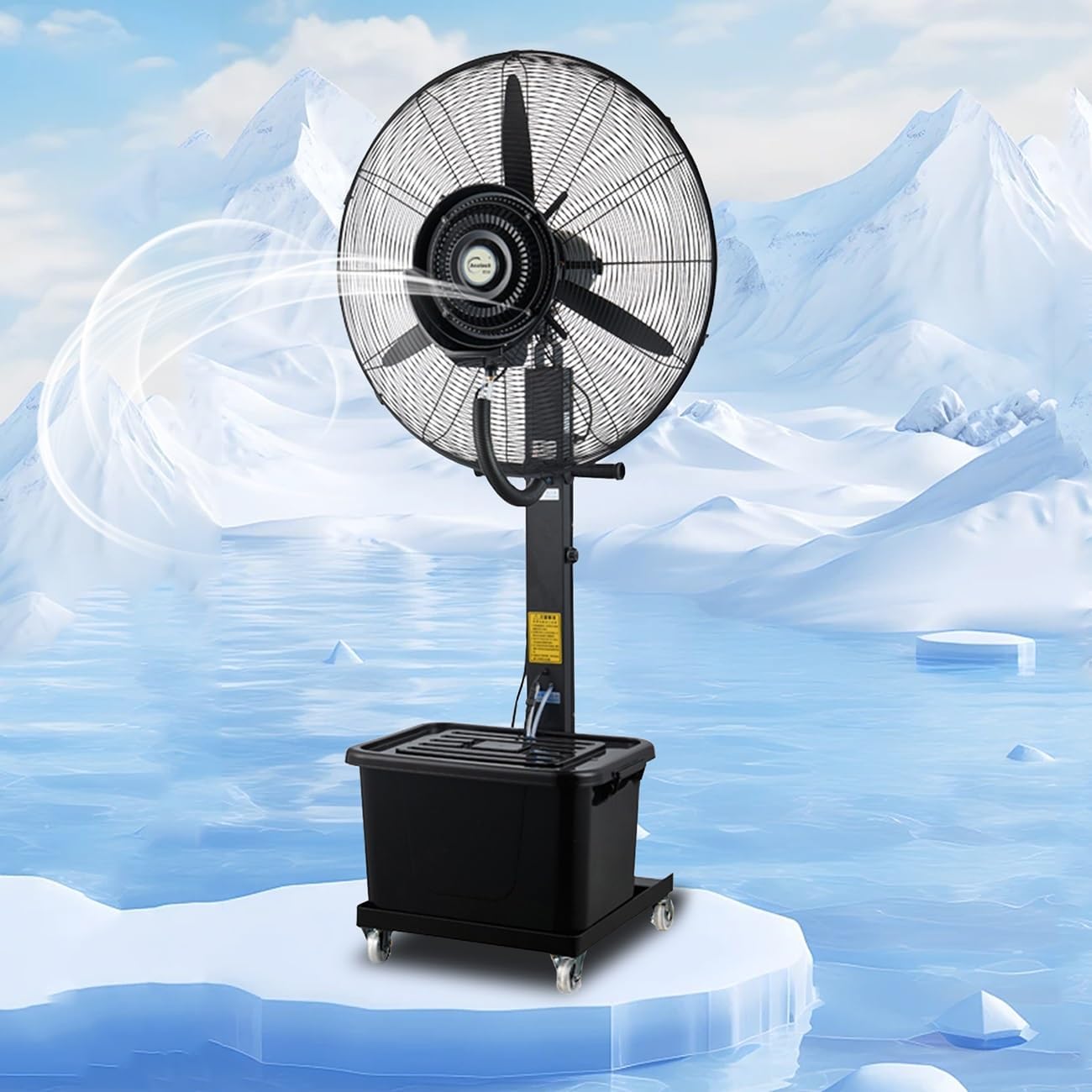 Standing Misting Fan Portable, Industrial Floor Fan with 42L Capacity Tank, Water Mist Cooling Outdoor Spray Fan, 3 Cooling Speeds 90° Oscillated Strong Motor(65cm)