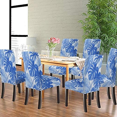 Miniatura 10 de Juego de 6 fundas elásticas para sillas Parson de comedor, extraíbles y lavables, protectores de silla para el hogar, restaurante, banquete, étnico,