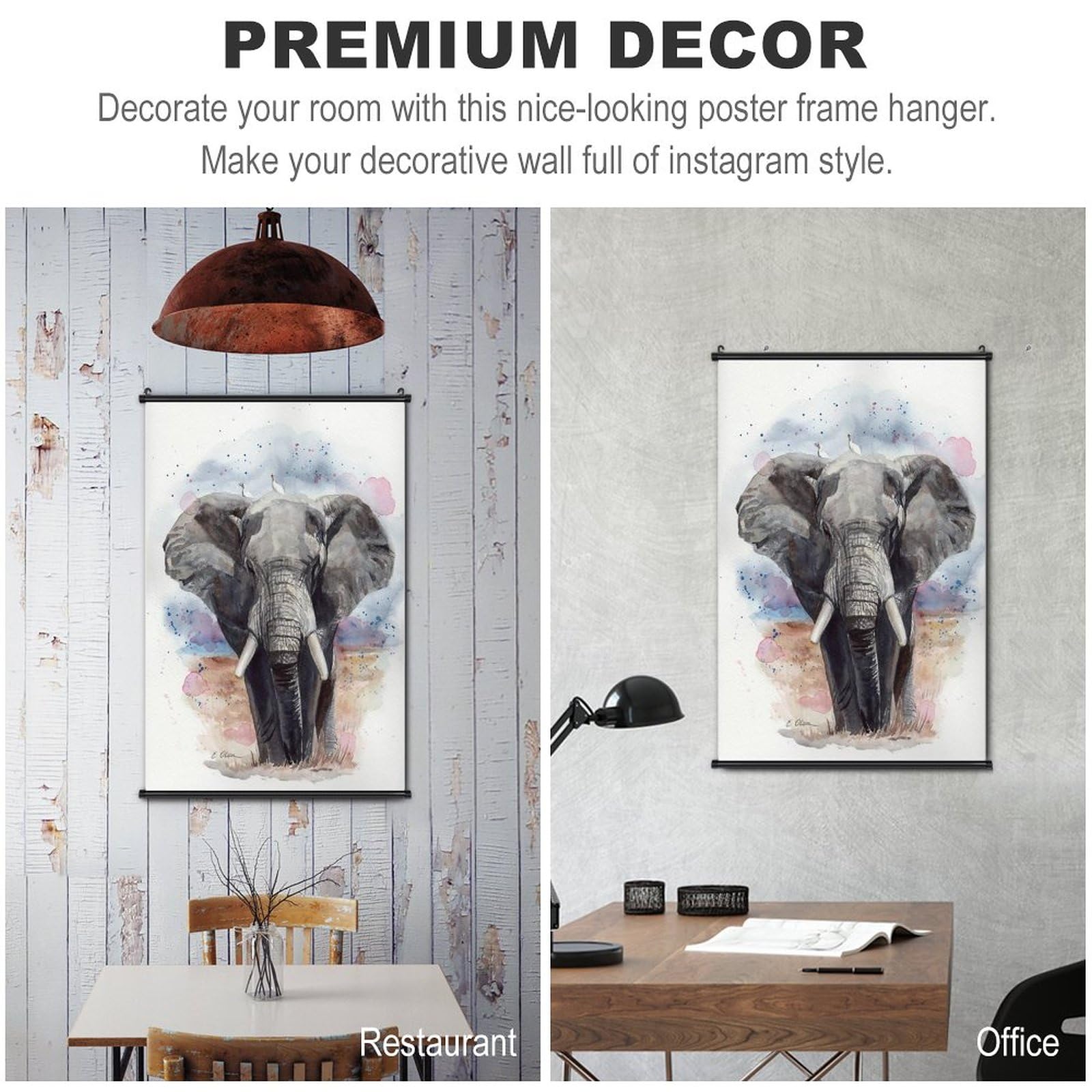 Amazon.co.jp: 象の水彩画 ポスター 壁掛け 掛け画 リアルな水彩風超