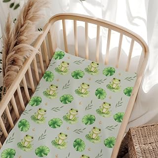 Cute Frogs Floral Leaves Baby Crib Sheets