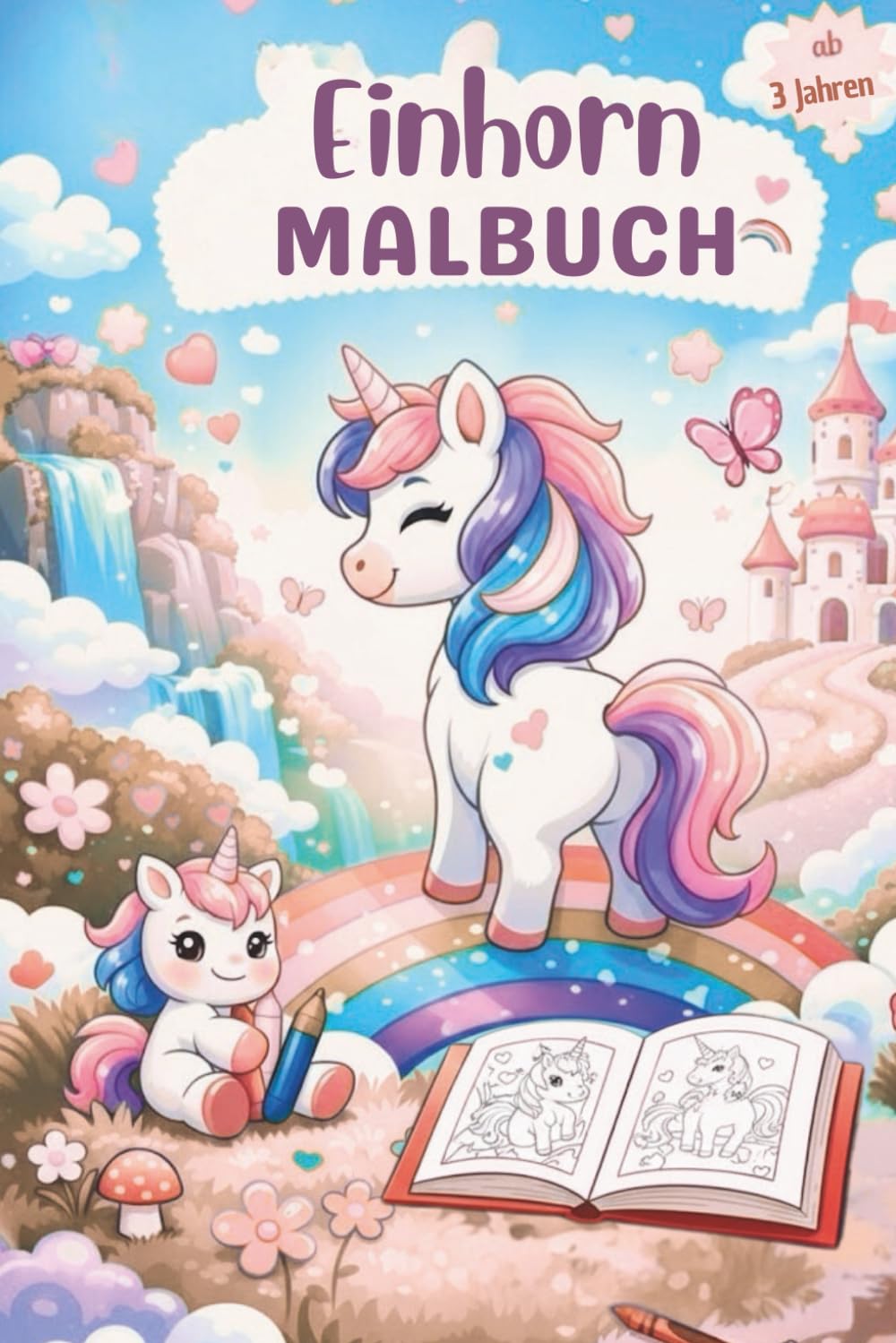 Einhorn Malbuch für Kinder ab 3 Jahren