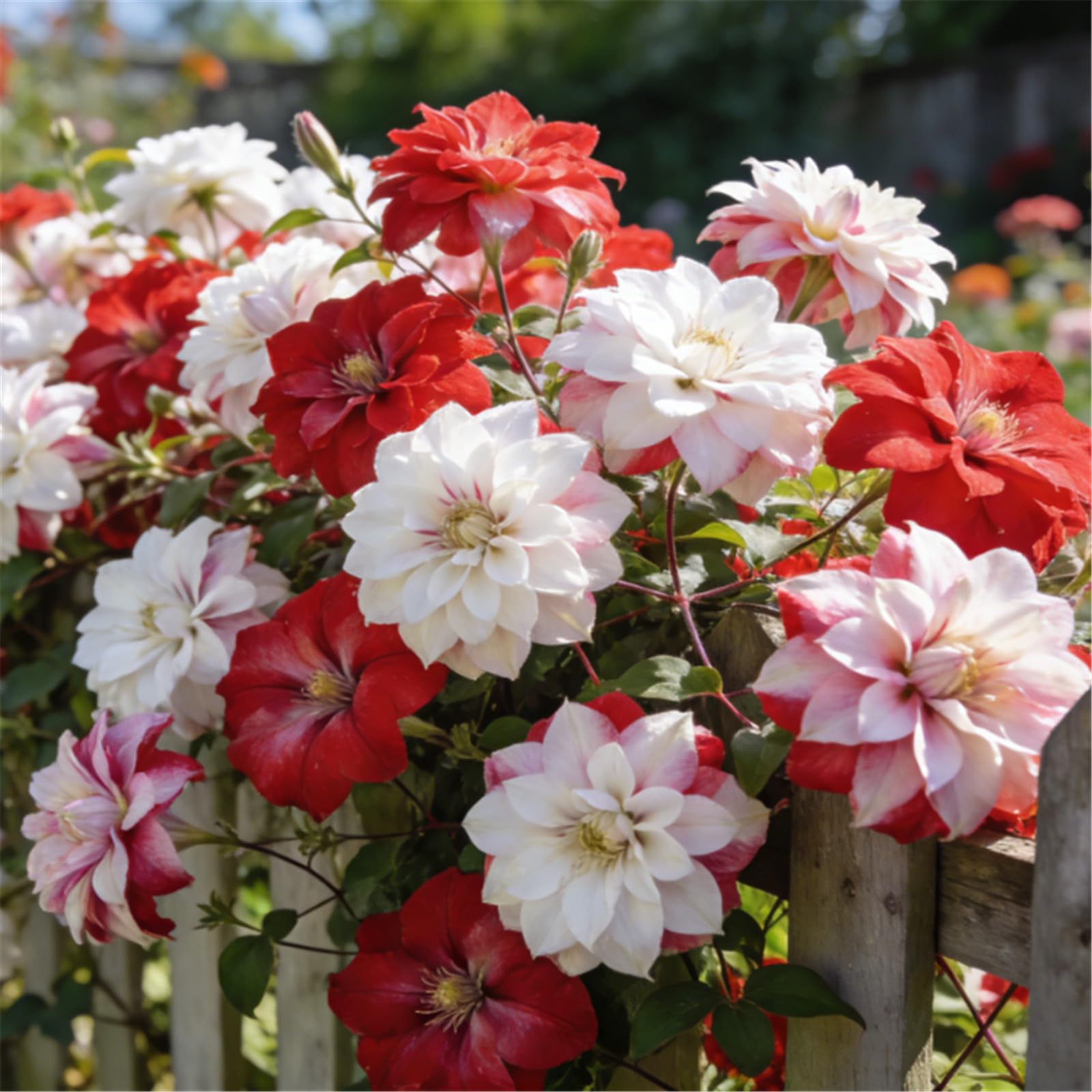 Rare Climbing Clematis/Rhizome/Garden Fences/Climbing Plant for Decoration/Bare Roots Hardy, Professional for Beautiful Indoor/Outdoor Displays-8 Roots-A