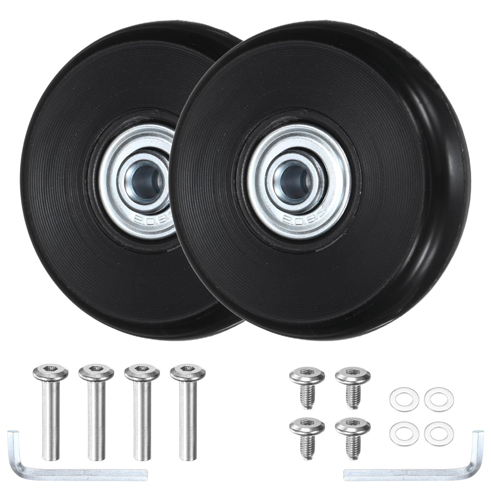 TIXIPEM 2pcs Luggage Suitcase Replacement Wheels 60x17mm, Black