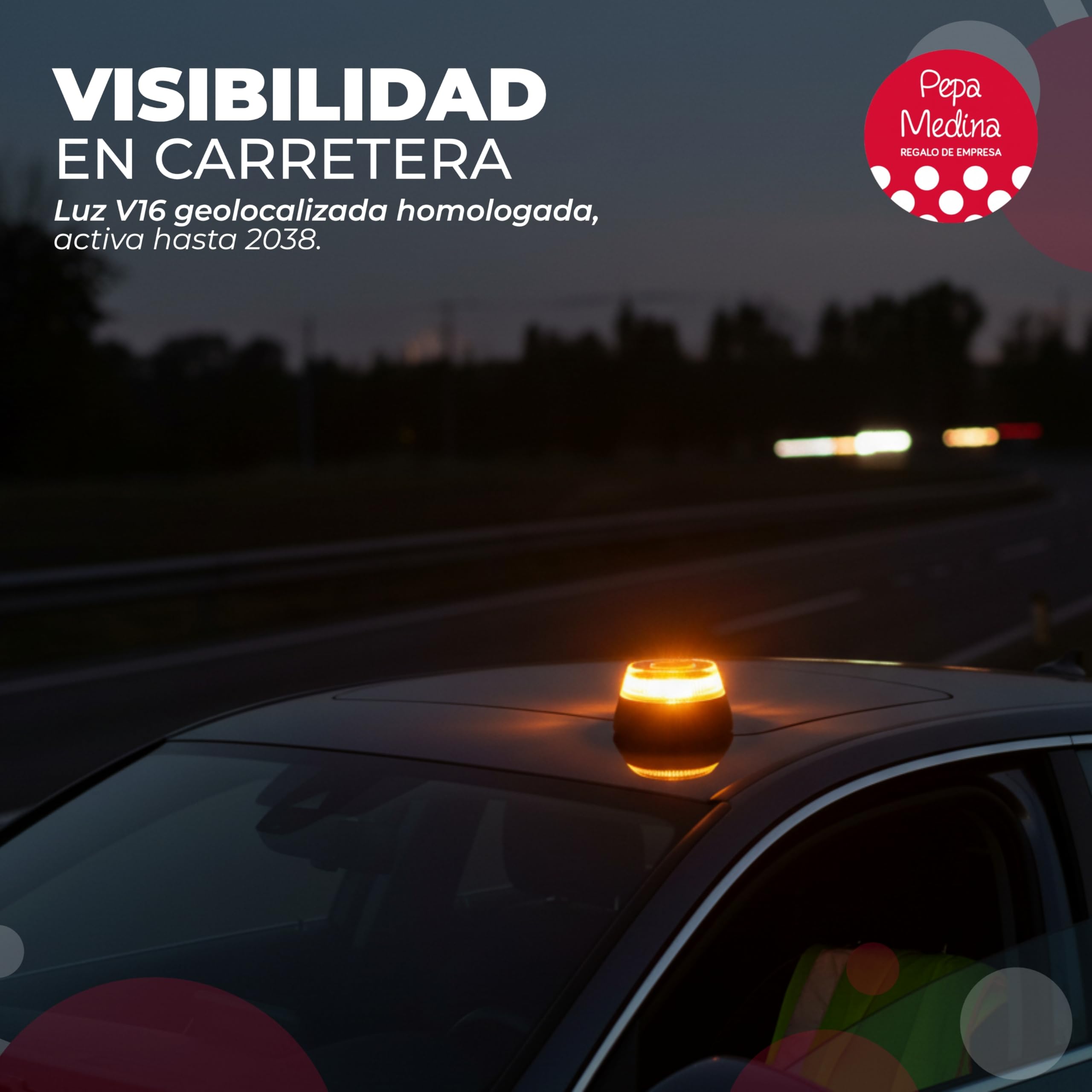 Kit Emergencia y Seguridad para Coche con Luz V16 Geolocalizada Homologada DGT 2026, Chaleco Reflectante, Martillo Multifunción, Cuchilla Cortacinturones, Linterna LED y Neceser Compacto
