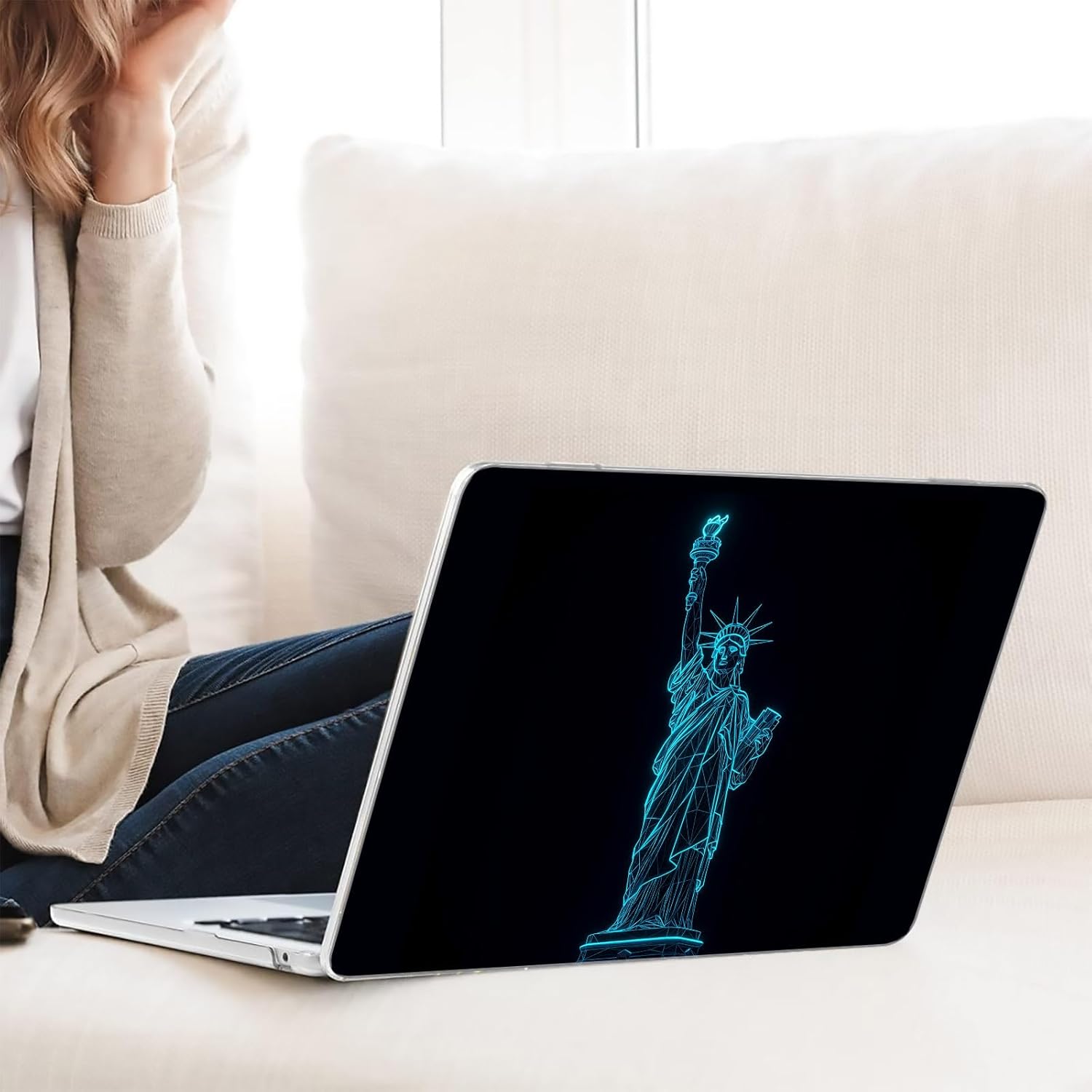 Compatible with MacBook Neo 13-inch, Hard Shell Case with Keyboard Cover and Screen Protector (A3404 A18 Pro chip, 2026 Release) - Statue of Liberty MC23140