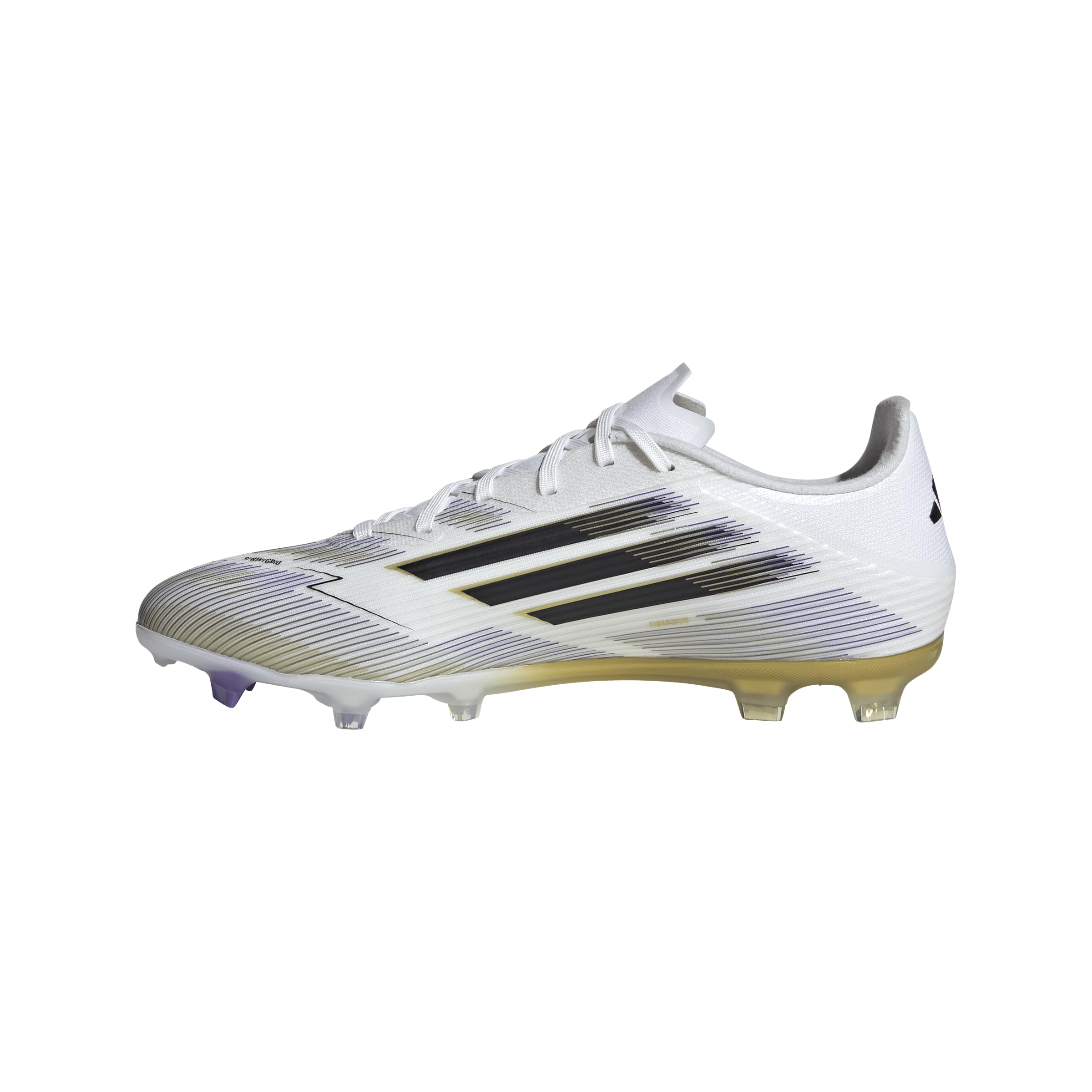 adidas Unisex F50 League Firm Ground Sneaker, White/Black/Gold Metallic, 10 US Men