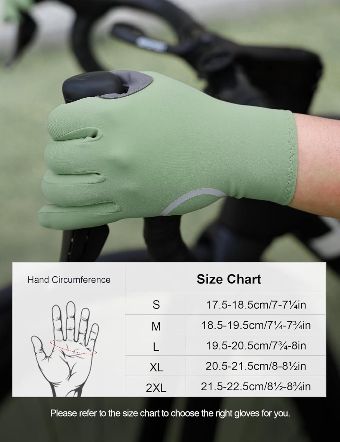 INBIKE Breathable Bike Gloves for Men Women, Full Finger Pad Cycling Gloves, Touchscreen Reflective Mountain Biking Bicycle - Image 5