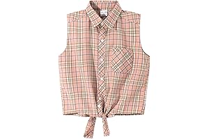 Adorable Plaid Shirt for Girls - Stylish Tie Knot Blouse (5-12 Years)