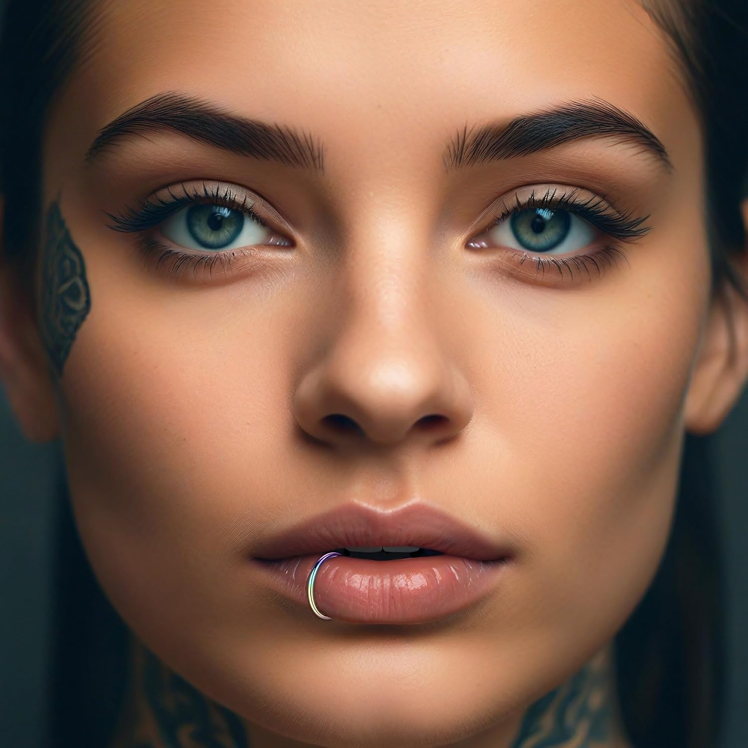 Surgical Steel Lip Ring in Classic Style, Temporary Lip Decoration Fake Hugger Faux Cuff Minimalist Lip Ring
