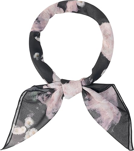 Allegra K Bufandas de gasa para mujer, 27.6 x 27.6 pulgadas, pañuelo cuadrado con estampado floral
