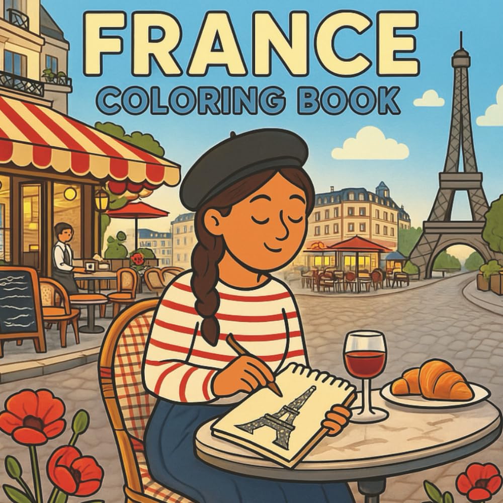 France Coloring Book: 35 Paris Scenes, French Icons & Cultural Favorites to Color – Landmarks, Food, Fashion, Architecture & More (Coloreando Cultura Coloring Books)