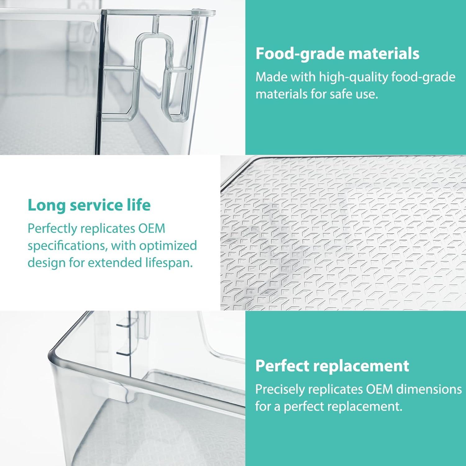HRB171N6ASE Refrigerator Section Long Door Bin Compatible with Hisense HRB171N6BSE, HRB171N6AWE, HRB171N6ABE, MRB172N6AWE. HRB171N6BSE Full Width Door Bin Part Number: K2137991 B05112631. 1-Year