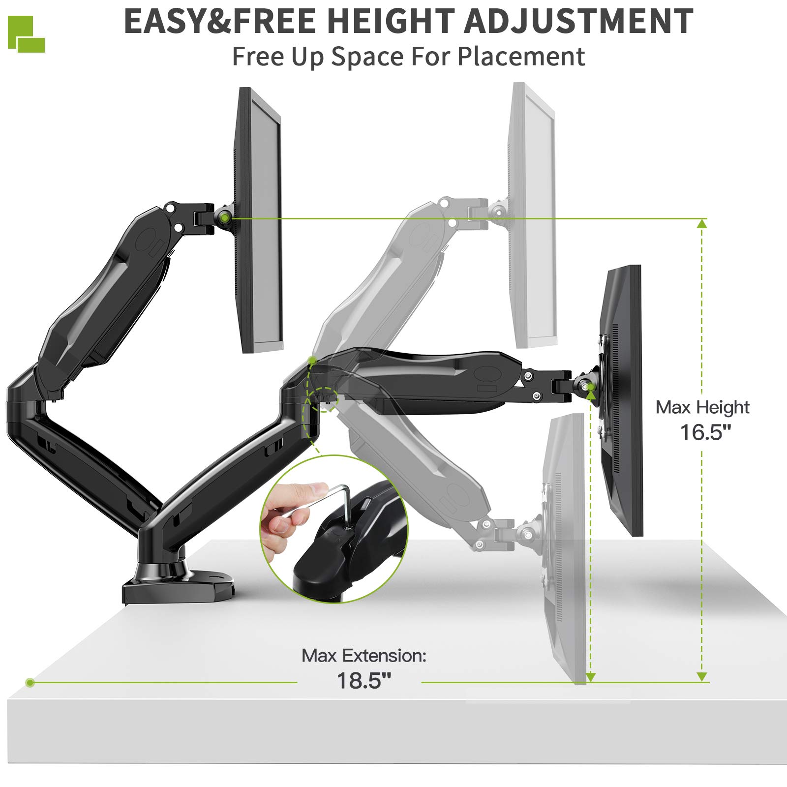 Buy AM alphamount Dual Monitor Mount Stand, Monitor Arms for 2 Monitors