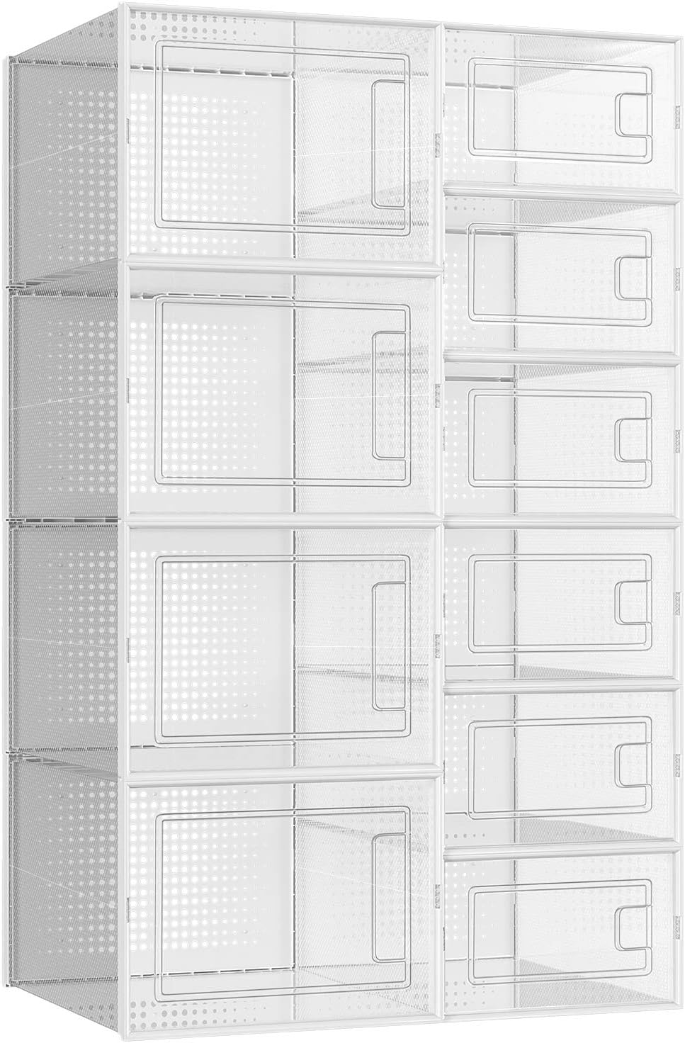 SONGMICS Shoe Boxes, Pack of 10, Shoe Storage, 6 Small Boxes and 4