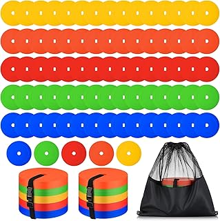 100 Pcs 6 inch Flat Cones Spot Markers Non-Skid Floor Hole Soccer Cones Field