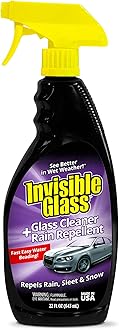 92184 Glass Cleaner + Rain Repellent 2-in-1 Windshield and Window Spray, Cleans Auto Glass, Repels Rain, Sleet, Snow, Improves Wet Weather Visibility – 22 fl oz