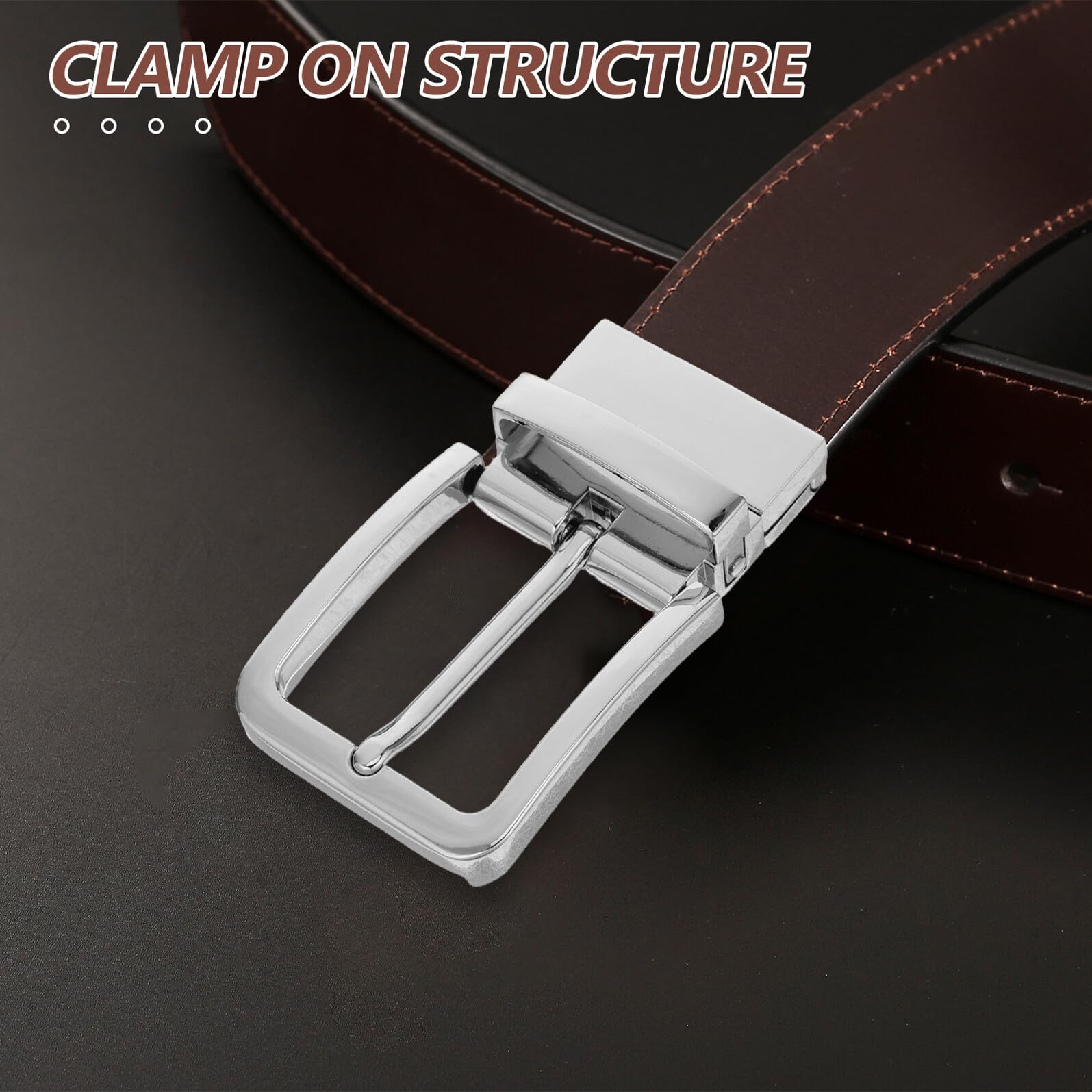 Single Prong Reversible Belt Buckle Clip Zinc Alloy Adjustable Men's Waistband Fastener for Wide Belts Classic Business And Casual Style