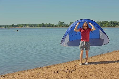 Miniatura 4 de Tienda de campaña de playa desplegable para exteriores, portátil, con bolsa de transporte (Medidas del refugio 86 pulgadas de largo x 47 pulgadas de