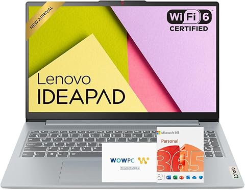 Lenovo IdeaPad Slim 3i • 15.6" FHD Laptop with Microsoft Office 365 • Intel 4 Cores • 128GB SSD • DDR5 • Quick Setup, Lightweight • Win 11
